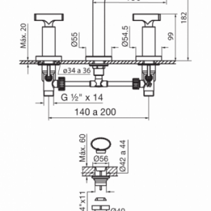 27-TRIADES 0207/C3 CR JUEGO LAVAT MESADA