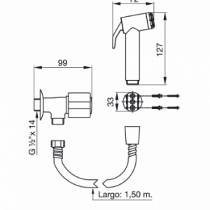 ALLEGRO 0118/15 CR DUCHA MANUAL BIDE