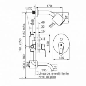 ARIZONA 0106/B1 CR JGO MONO P/BANERA Y DUCHA