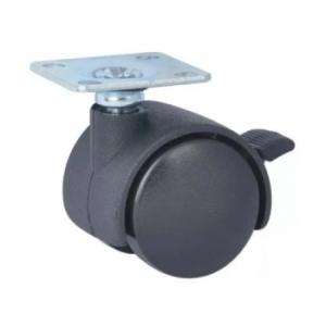 RUEDA DOBLE NEGRA 50MM C/FRENO RUE-30