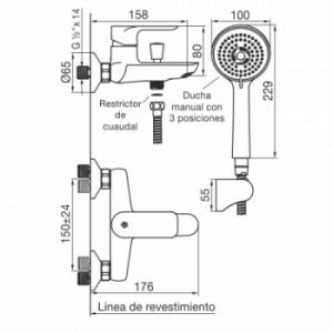 COTY 0310/D9-CR JGO MONO EXT BAÑERA FVA