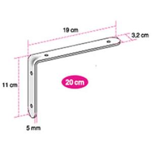 05-MENSULA DE HIERRO 20CM BLANCO