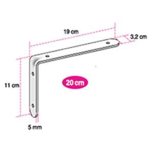 05-MENSULA DE HIERRO 20CM NEGRO