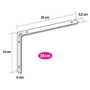 05-MENSULA DE HIERRO DE 25 CM BLANCO