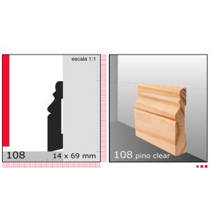 ZOCALO MOLDURADO 3/4"X3"X3 METROS N108