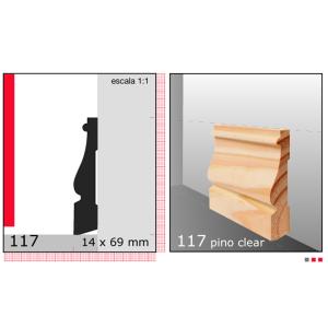 ZOCALO MOLDURADO 3/4"X3"X3 METROS N117