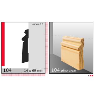 ZOCALO MOLDURADO 3/4"X3"X3 METROS N104