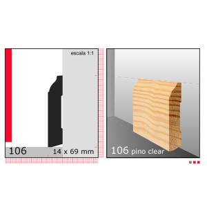 ZOCALO MOLDURADO 3/4"X3"X3 METROS N106