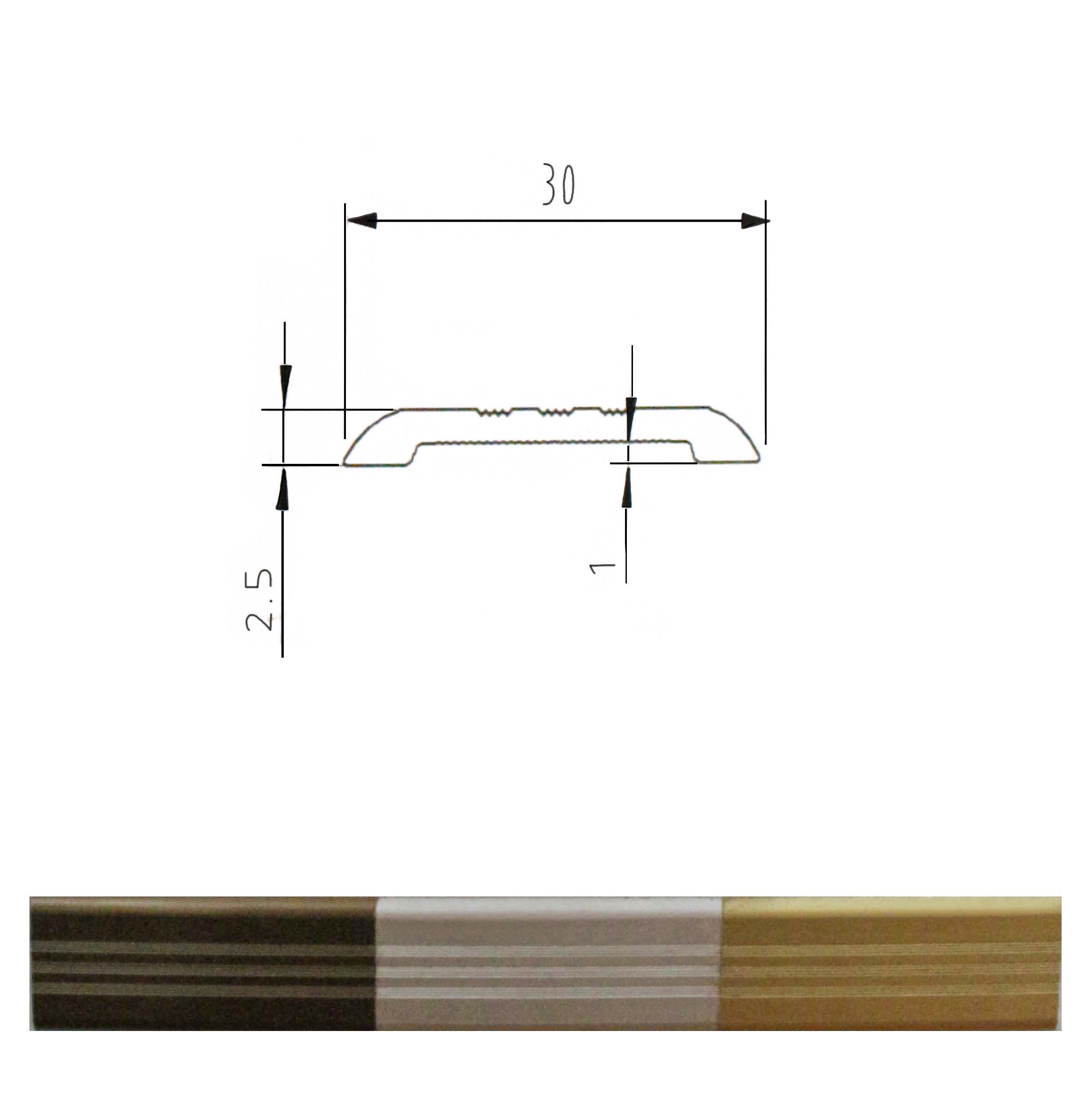 Imagen PERFIL P/PISO BRONCE TAPAJUNTA X 2.75 MTS