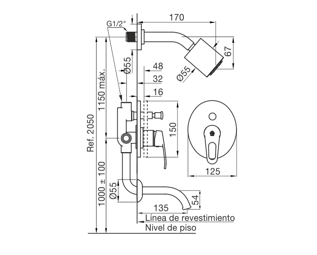 Imagen ARIZONA 0106/B1 CR JGO MONO P/BANERA Y DUCHA