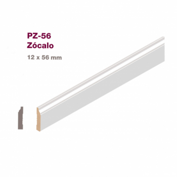 ZOCALO MDF PREPINTADO 12X56MMX2.75 MTS. PZ56