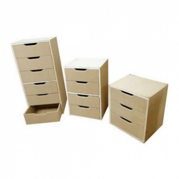 CAJONERA BAÑO CON 4 CESTAS 26X32X81CM PAU/MDF BL/MAD MEMPHIS