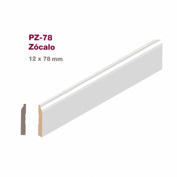 ZOCALO MDF PREPINTADO 12X78MMX2.75 MTS. PZ78