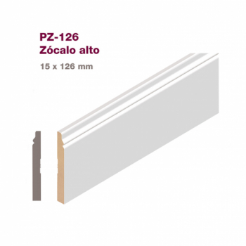 ZOCALO MDF PREPINTADO 15X126MMX2.75 MTS. PZ-126