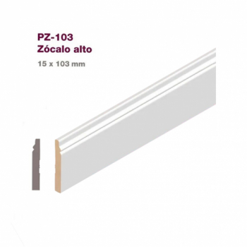 ZOCALO MDF PREPINTADO 15X103MMX2.75 MTS. PZ-103