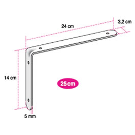 Imagen 05-MENSULA DE HIERRO DE 25 CM BLANCO