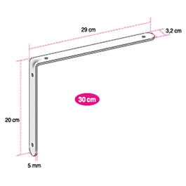 Imagen 05-MENSULA DE HIERRO DE 30 CM BLANCO