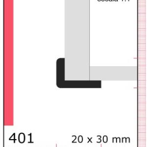 CLEAR ESQUIN.TIRA 1X1.1/2 N401
