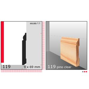 CLEAR ZOCALO MOLD 1/2" TIRA X 3"N119